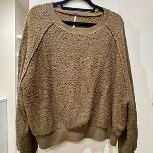 Free People Olive My Friend Pullover Sweatshirt.
